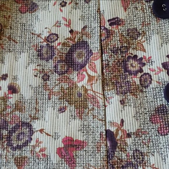 Miss 'De Floral Pea Coat. Trench Coat. Purple Floral. Size Medium. - Picture 5 of 12